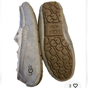 UGG Light Gray Sued & Shearling Ansley Moccasin Slipper US 10 Men's Comfy & Warm